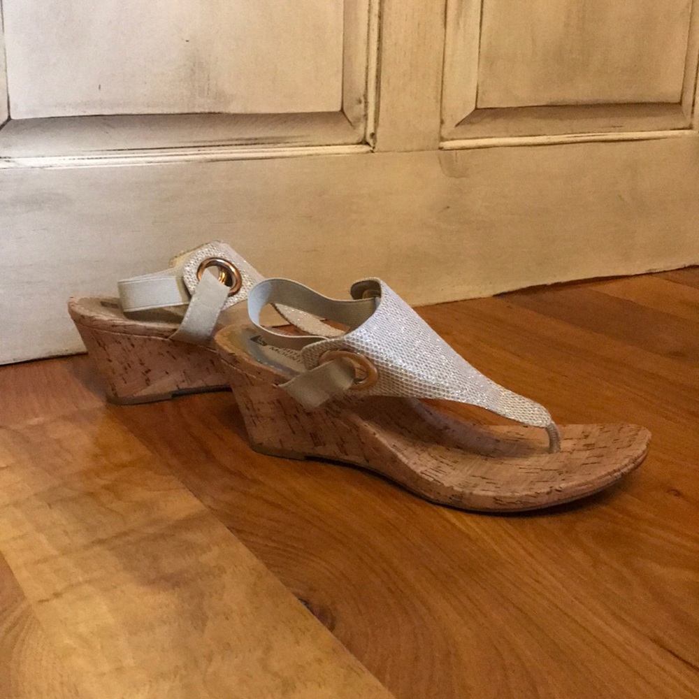 White mountain cork wedge sandal